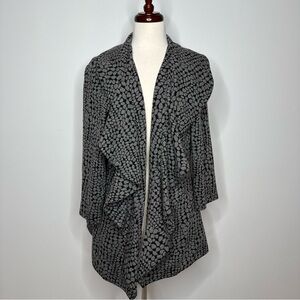 Calvin Klein Black and Gray Textured Cardigan size M